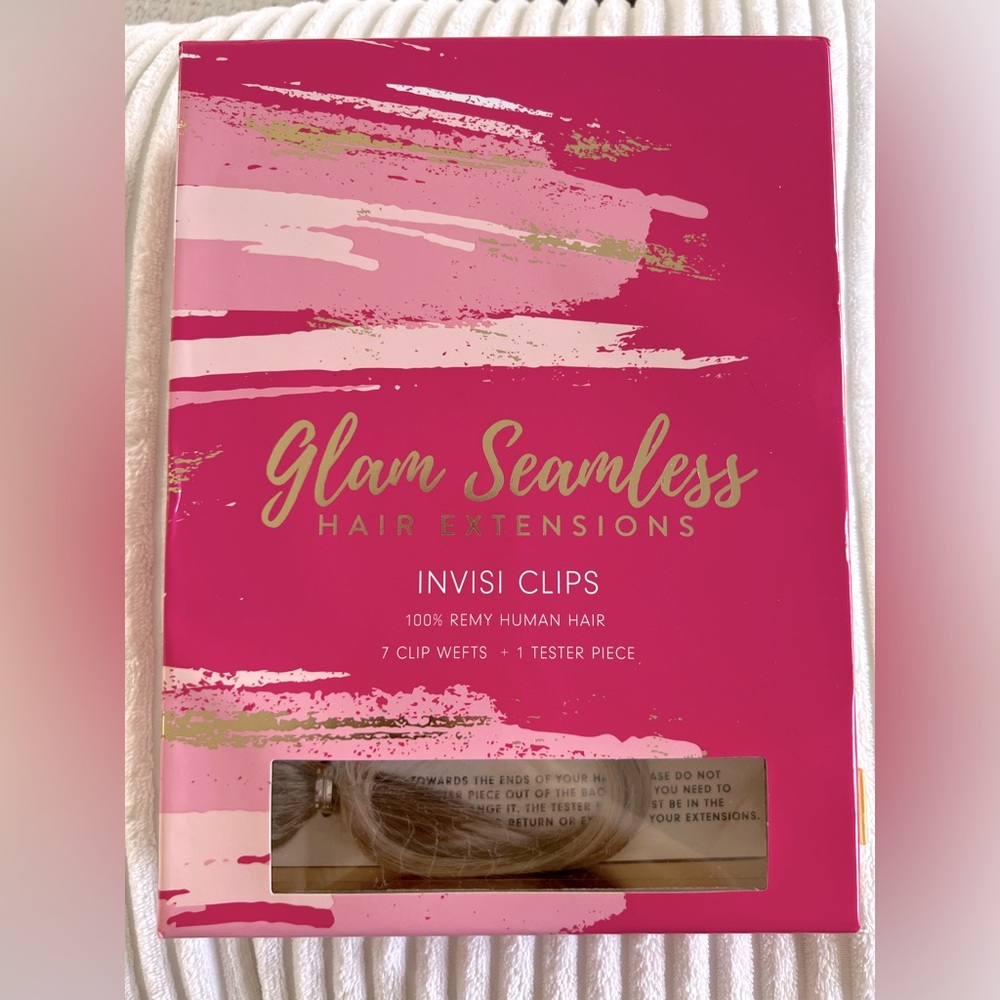 NEW Glamseamless 20” Cream Balayage Clip-In Extensions (unopened)